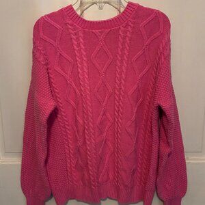 Hollister Pink Cable Knit Sweater
